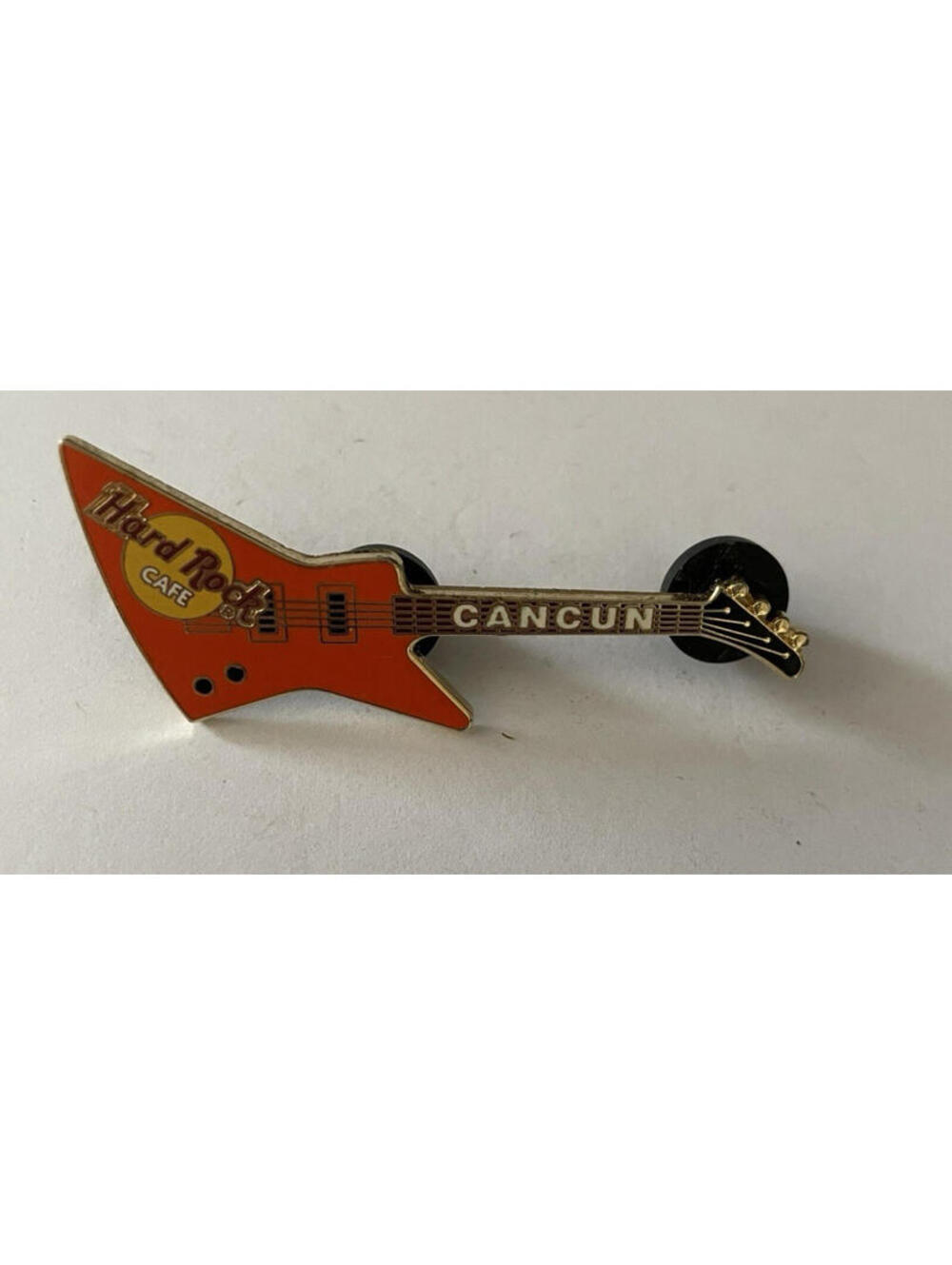 Hard Rock Cafe Orange Guitar Pin Cancun Pin